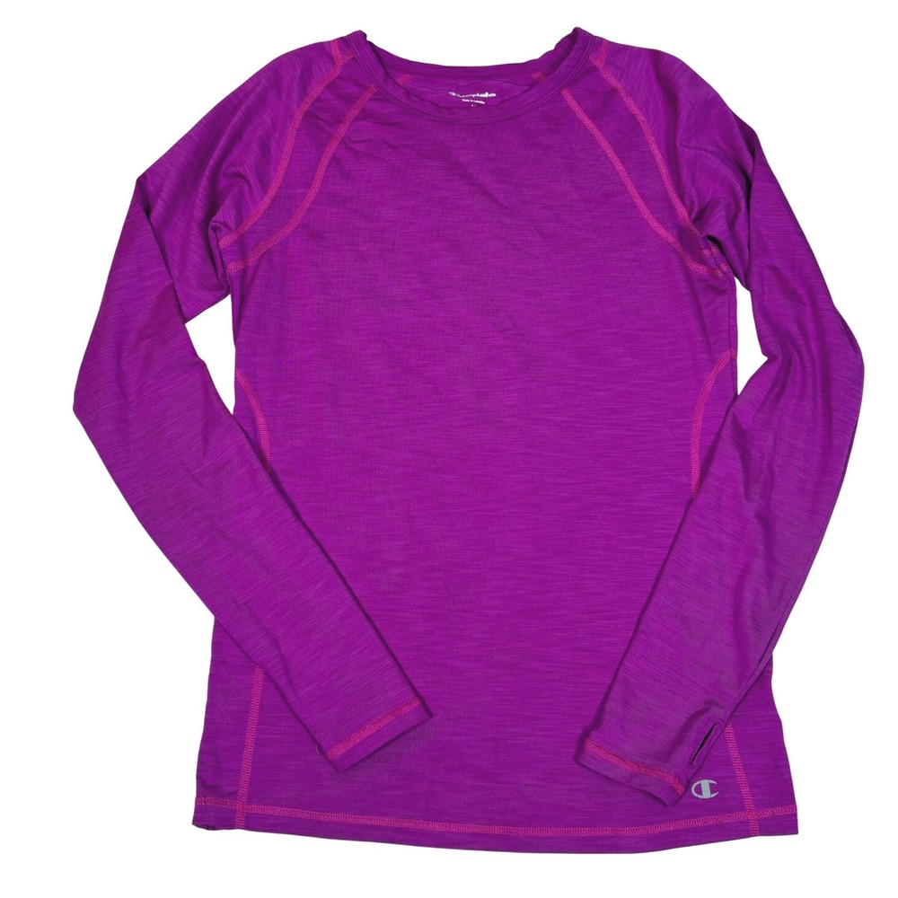 Champion Elite Women Purple Heather Long Sleeve Performance Top Size M Thumbhole